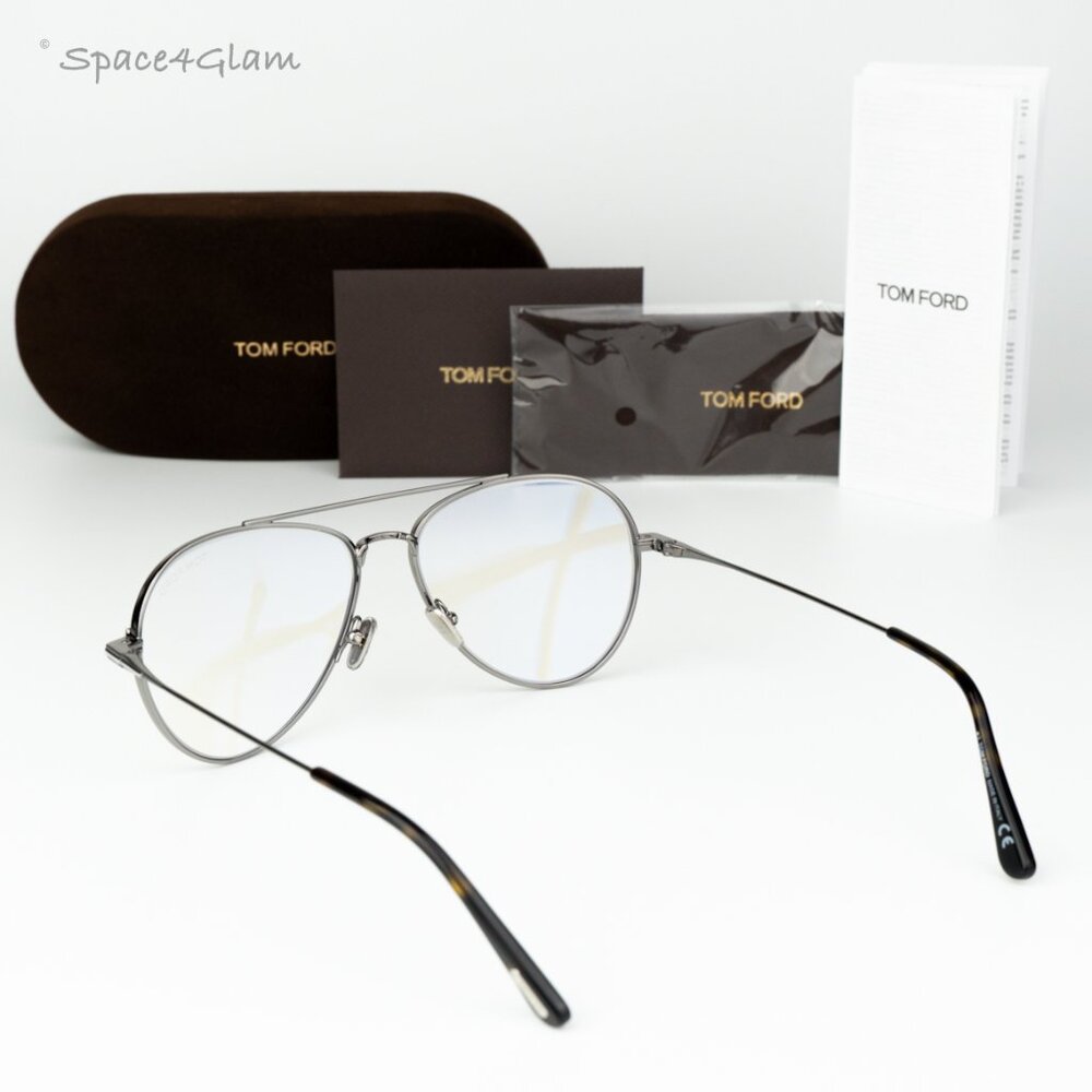 Tom Ford Men Eyeglasses Gunmetal Blue Light Block Round FT5800 008 BRAND NEW - Picture 10 of 10